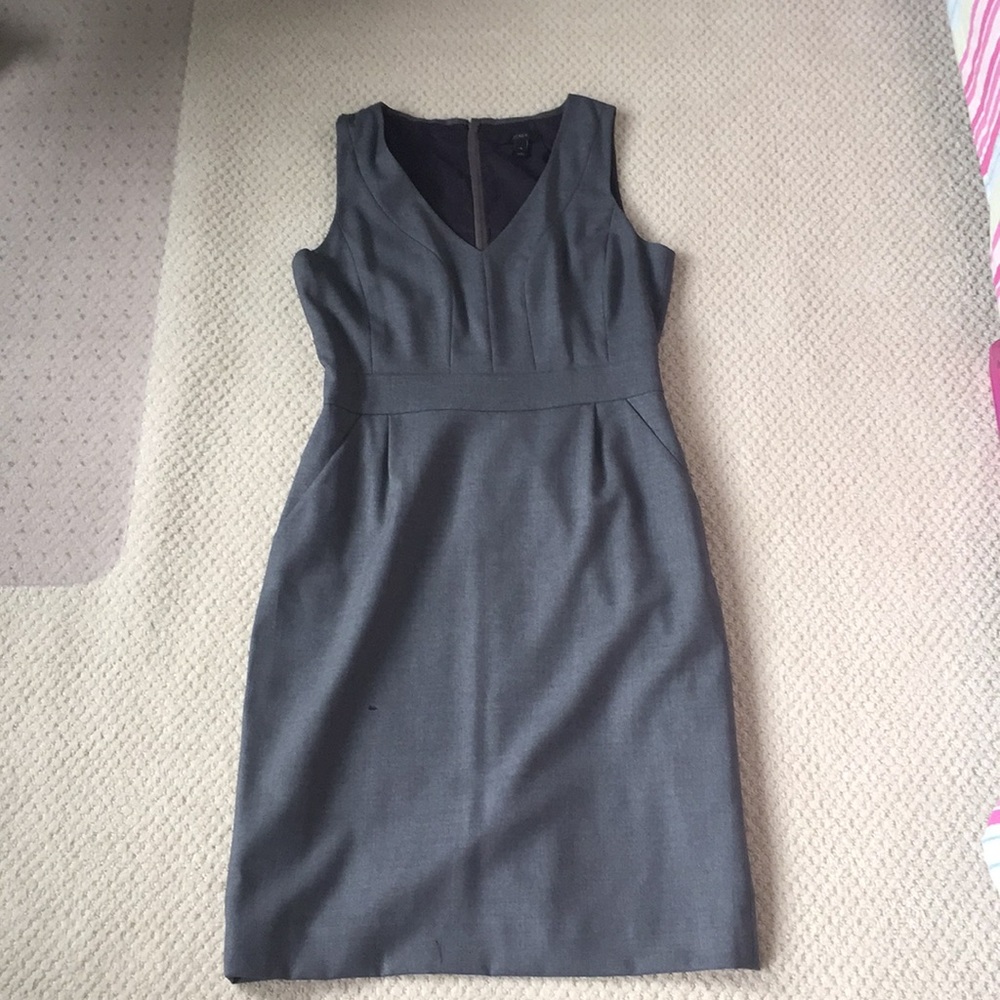 J. Crew Sz 4 Gray Suiting Dress